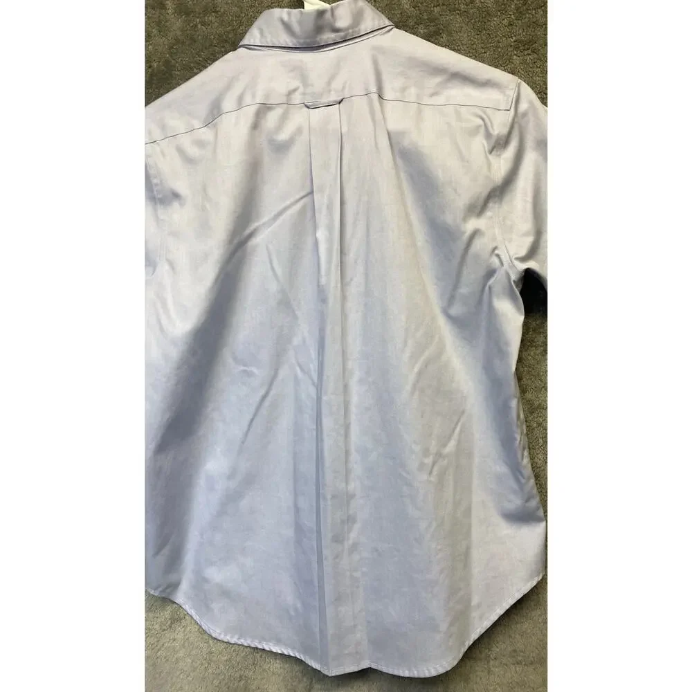 Land’s End Boys Short Sleeve Oxford Button Down Dress Shirt Size 12